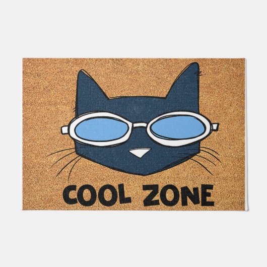 Cool Zone Cat Doormat, Funny Cat Mat (Voorkant)