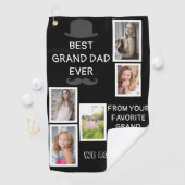 Cool Zwart Beste Grand Dad Ooit Zwart Script Foto Golfhanddoek (Insitu)