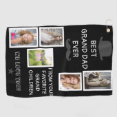 Cool Zwart Beste Grand Dad Ooit Zwart Script Foto Golfhanddoek (Horizontaal)