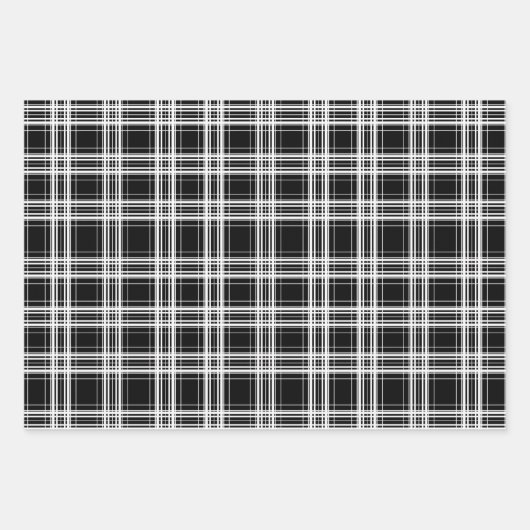 Cool zwart betegeld plaid patroon Wrapping Paper (Voorkant 3)