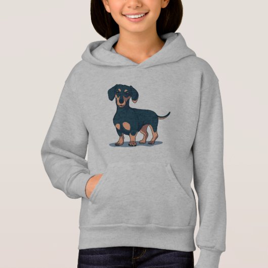 Cool zwart dachshond hondenontwerp (Voorkant)
