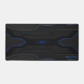 Cool zwart en blauw futuristische gaming achtergro bureaumat (Voorkant)