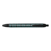 Cool zwart en blauw gekarteld ZigZag patroon monog Zwarte Inkt Pen (Achterkant)