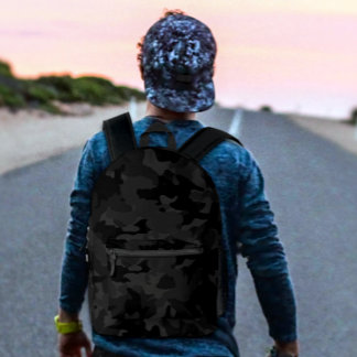 Cool Zwart en Grijs Militair Camo Patroon Ontwerp Bedrukte Rugzak