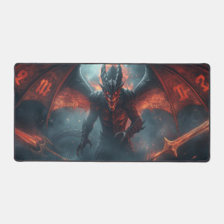 Cool zwart en oranje futuristische gaming achtergr bureaumat