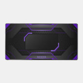 Cool zwart en paarse geometrische gaming achtergro bureaumat (Voorkant)