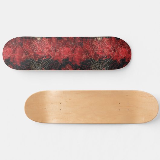 Cool Zwart en Rood Spin Web Design Skateboard (Horizontaal)