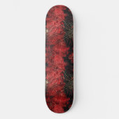 Cool Zwart en Rood Spin Web Design Skateboard (Voorkant)