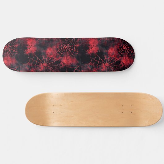 Cool Zwart en Rood Spin Web Design Skateboard (Horizontaal)