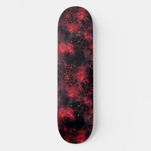 Cool Zwart en Rood Spin Web Design Skateboard