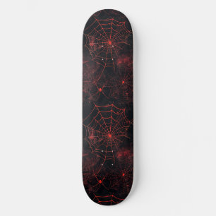 Cool Zwart en Rood Spin Web Design Skateboard