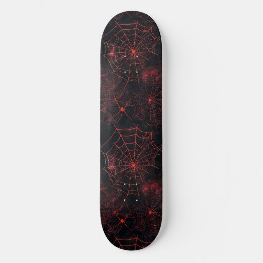 Cool Zwart en Rood Spin Web Design Skateboard (Voorkant)