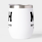 Cool zwart en wit modern monogram Beste papa ooit (Rechts)