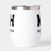 Cool zwart en wit modern monogram Beste papa ooit (Links)