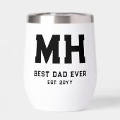 Cool zwart en wit modern monogram Beste papa ooit (Achterkant)