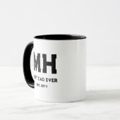 Cool zwart en wit modern monogram Beste papa ooit Mok (Voorkant links)