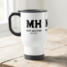 Cool zwart en wit modern monogram Beste papa ooit