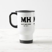 Cool zwart en wit modern monogram Beste papa ooit Reisbeker (Links)