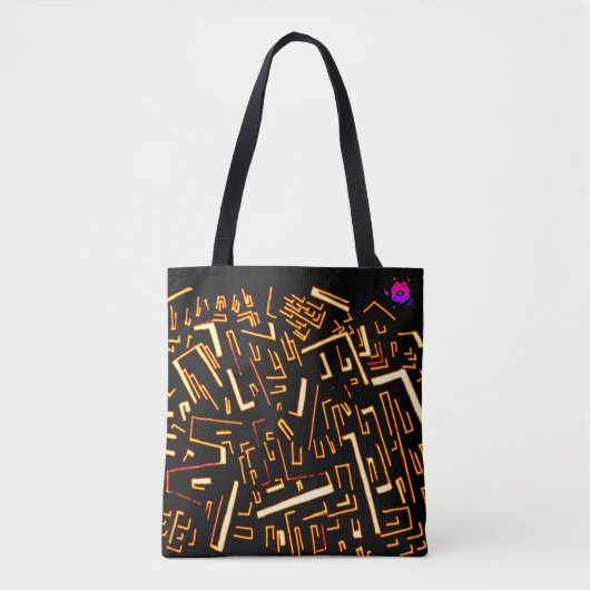 Cool Zwart Goud Groovy Tote Bag (Voorkant)