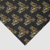 Cool Zwart & Goud Phoenix Bird Tribal Tattoo Stijl Tissuepapier (Detail)