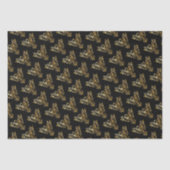 Cool Zwart & Goud Phoenix Bird Tribal Tattoo Stijl Tissuepapier (Voorkant)