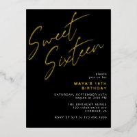 Cool Zwart & Goud Zoet Zestien Glam 16e Verjaardag
