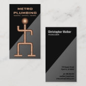Cool Zwart Grijs Koper Staal Pijp Loodgieter Loodg Visitekaartje (Voorkant / Achterkant)