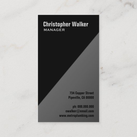 Cool Zwart Grijs Koper Staal Pijp Loodgieter Loodg Visitekaartje (Achterkant)
