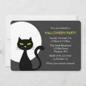 Cool Zwart Halloween Kat Party Kaart (Voorkant)
