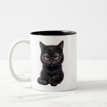 Cool zwart kat met bril Cute Pet T-shirt