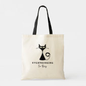 Cool zwart kat overdenken Ik ben bezig donker Tote Bag (Achterkant)