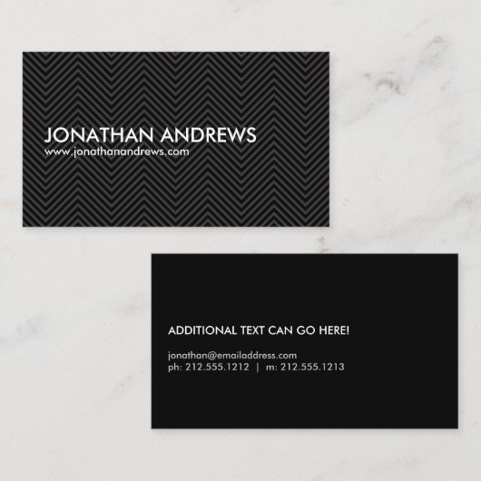 COOL ZWART op ZWART DESIGN Visitekaartje (Voorkant / Achterkant)