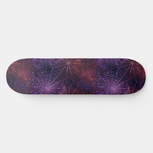 Cool Zwart Paarse Rode Spin Web Design Skateboard (Horizontaal)