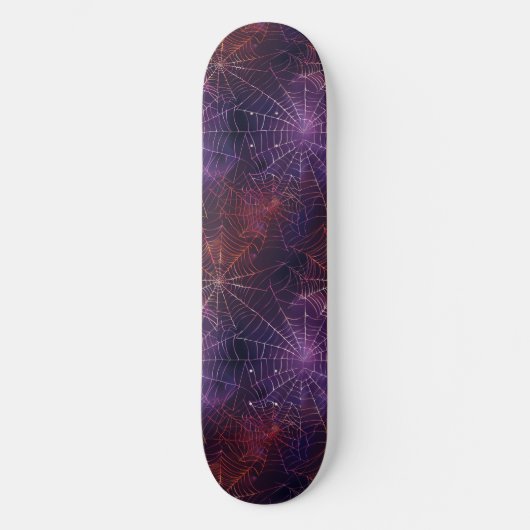 Cool Zwart Paarse Rode Spin Web Design Skateboard (Voorkant)