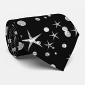 cool zwart sterpatroon stropdas (Opgerold)