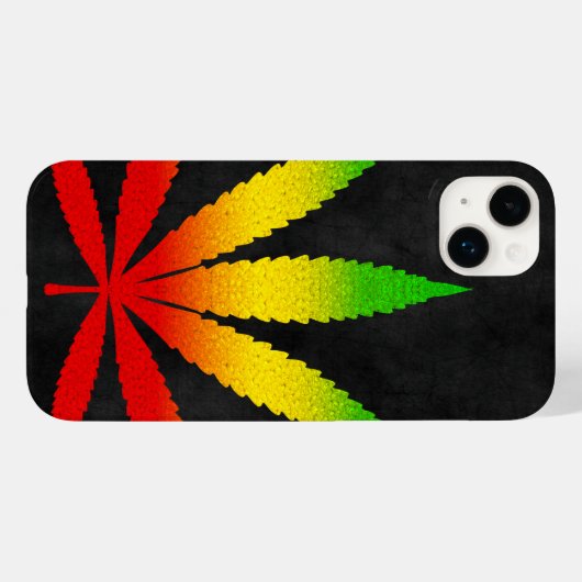 Cool Zwart Verdrietig Reggae Rasta Leaf Rastafari Case-Mate iPhone Case (Achterkant (horizontaal))