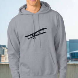 Cool zwart vliegtuig, eenvoudig en leuk luchtvaart hoodie