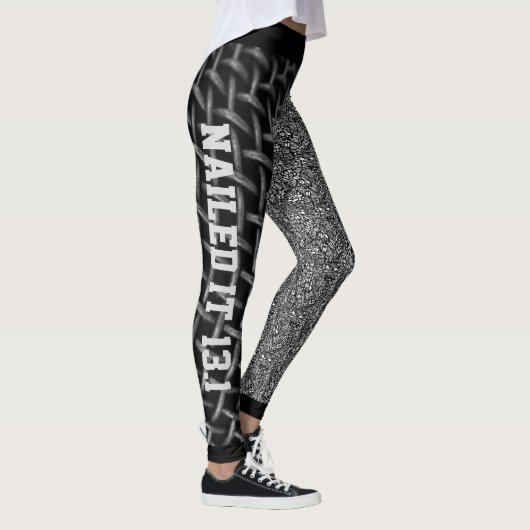 Cool zwart-wit abstract Nailed It Leggings (Rechts)