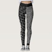 Cool zwart-wit abstract Nailed It Leggings (Voorkant)