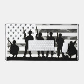 Cool Zwart-wit camo Amerikaanse vlag Soldaten Bureaumat (Keyboard & Muis)