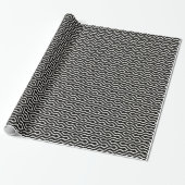 Cool-zwart-wit-chevron-ikatraalpatroon Cadeaupapier (Uitgerold)