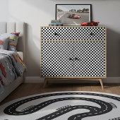 Cool zwart-wit geruit racevlagpatroon tissuepapier