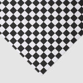 Cool zwart-wit geruit racevlagpatroon tissuepapier (Detail)