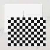 Cool zwart-wit geruit vlagpatroon briefkaart (Voorkant / Achterkant)
