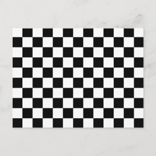 Cool zwart-wit geruit vlagpatroon briefkaart