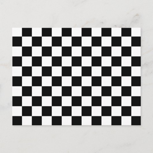 Cool zwart-wit geruit vlagpatroon briefkaart (Voorkant)