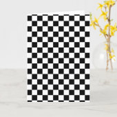 Cool zwart-wit geruit vlagpatroon kaart (Gele Bloem)