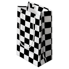 Cool zwart-wit geruit vlagpatroon klein cadeauzakje