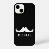 Cool Zwart Wit Handlebar snor Aangepaste naam iPhone Hoesje (Achterkant)