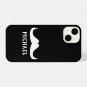 Cool Zwart Wit Handlebar snor Aangepaste naam iPhone Hoesje (Achterkant horizontaal)